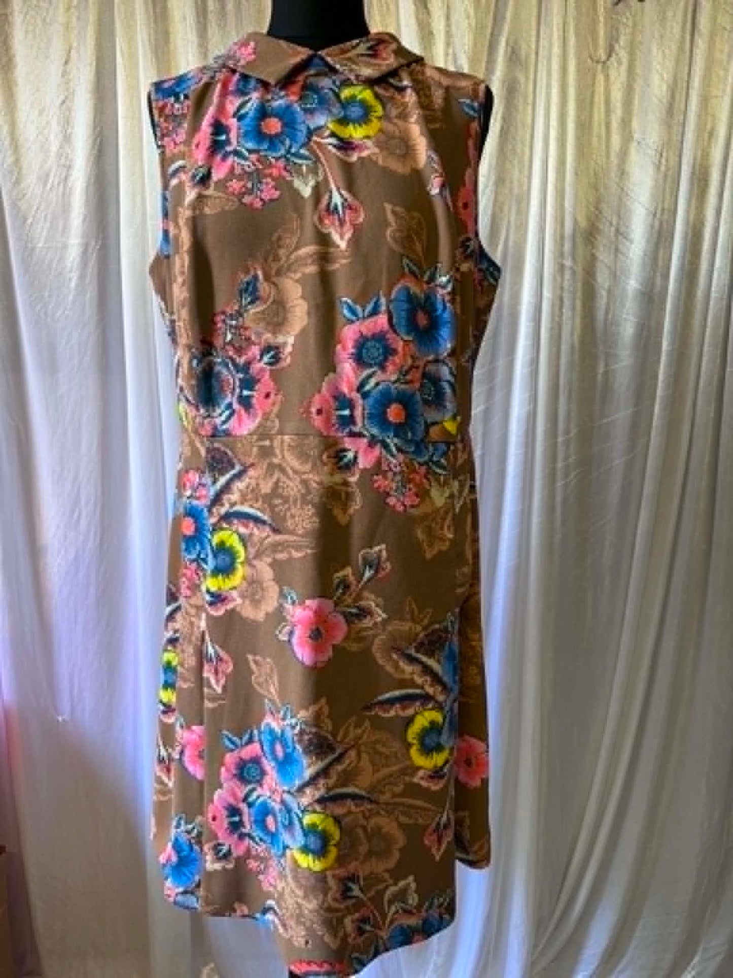 Next Size 16 Brown Floral Midi Dress