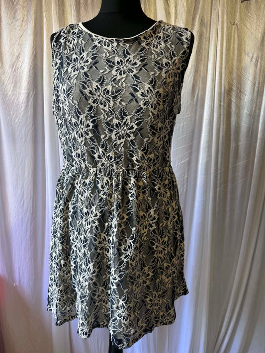 Atmosphere Black & White Lace Skater Dress
