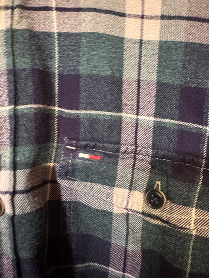 Tommy Hilfiger Regular Fit Check Flannel Shirt Men’s Green Blue