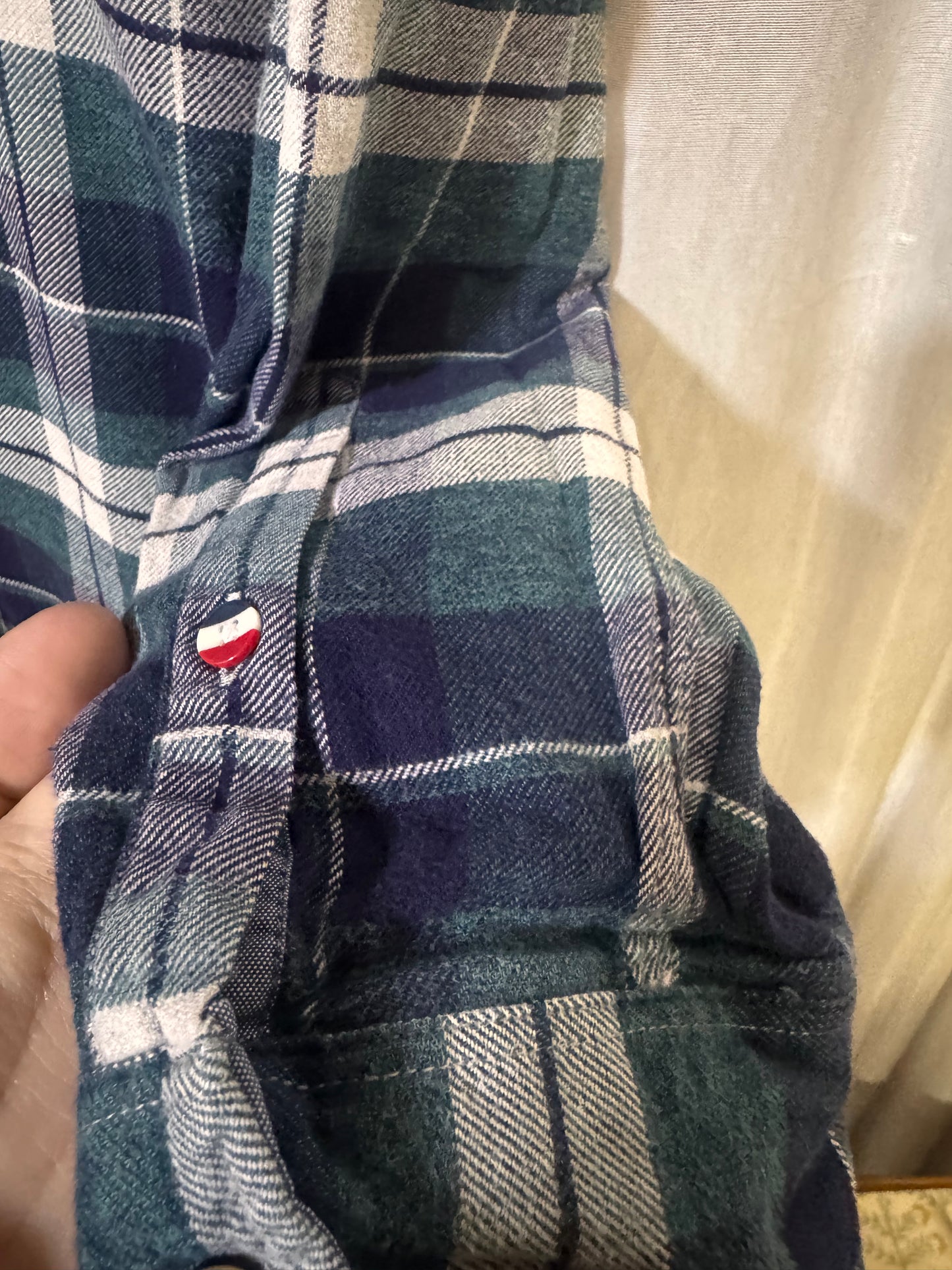 Tommy Hilfiger Regular Fit Check Flannel Shirt Men’s Green Blue