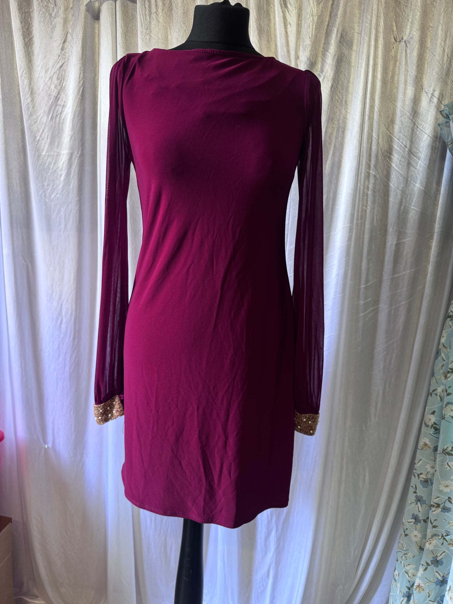 Apricot Berry  Embellished Mini Dress – Size 10