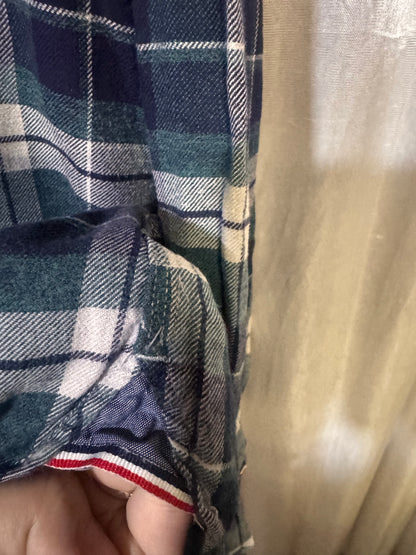 Tommy Hilfiger Regular Fit Check Flannel Shirt Men’s Green Blue