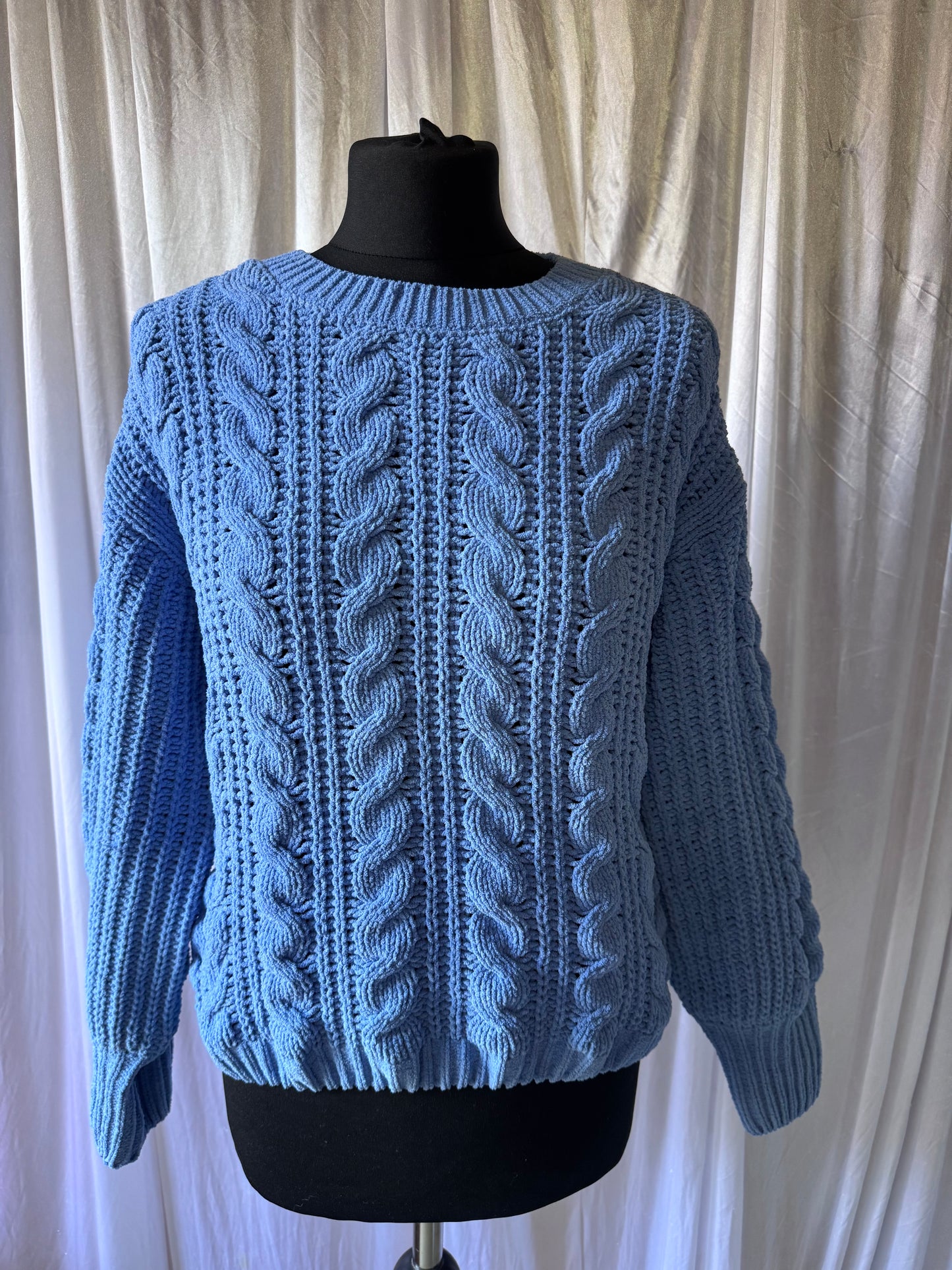 Primark Blue Cable Knit Jumper – Size XS